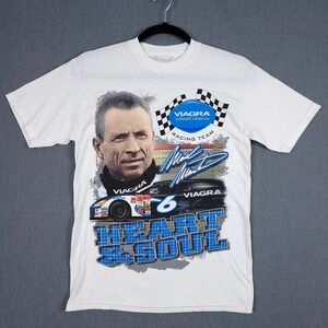 Mark Martin Shirt Mens Medium White NASCAR‎ Heart & Soul Dual Graphic Tee